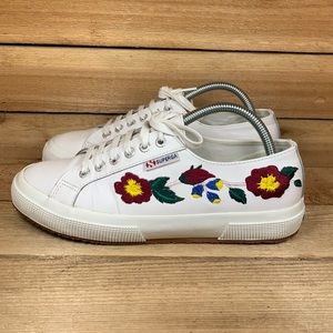 SUPERGA Floral Embroidered Sneakers